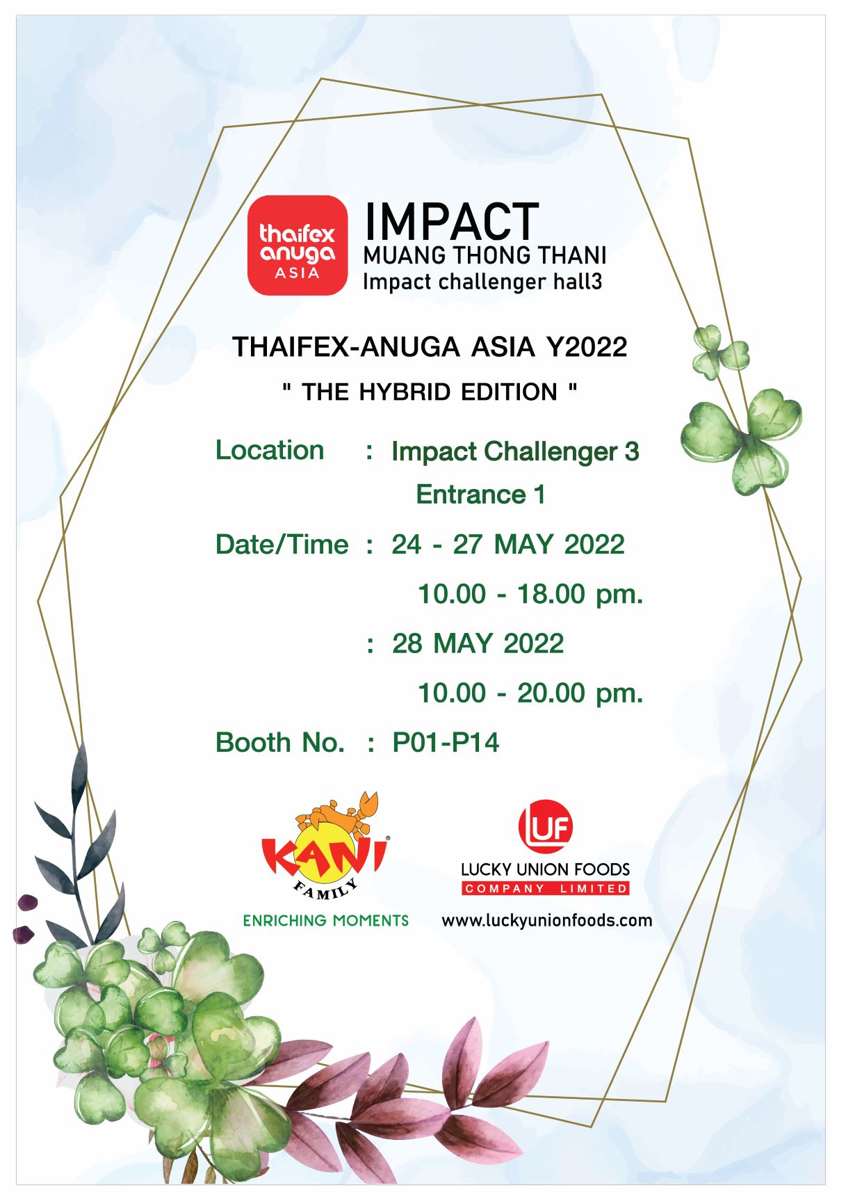 Invitation THAIFEX Anuga Asia 2022 